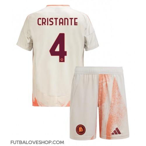 Dres AS Roma Bryan Cristante #4 Preč pre deti 2024-25 Krátky Rukáv (+ trenírky)